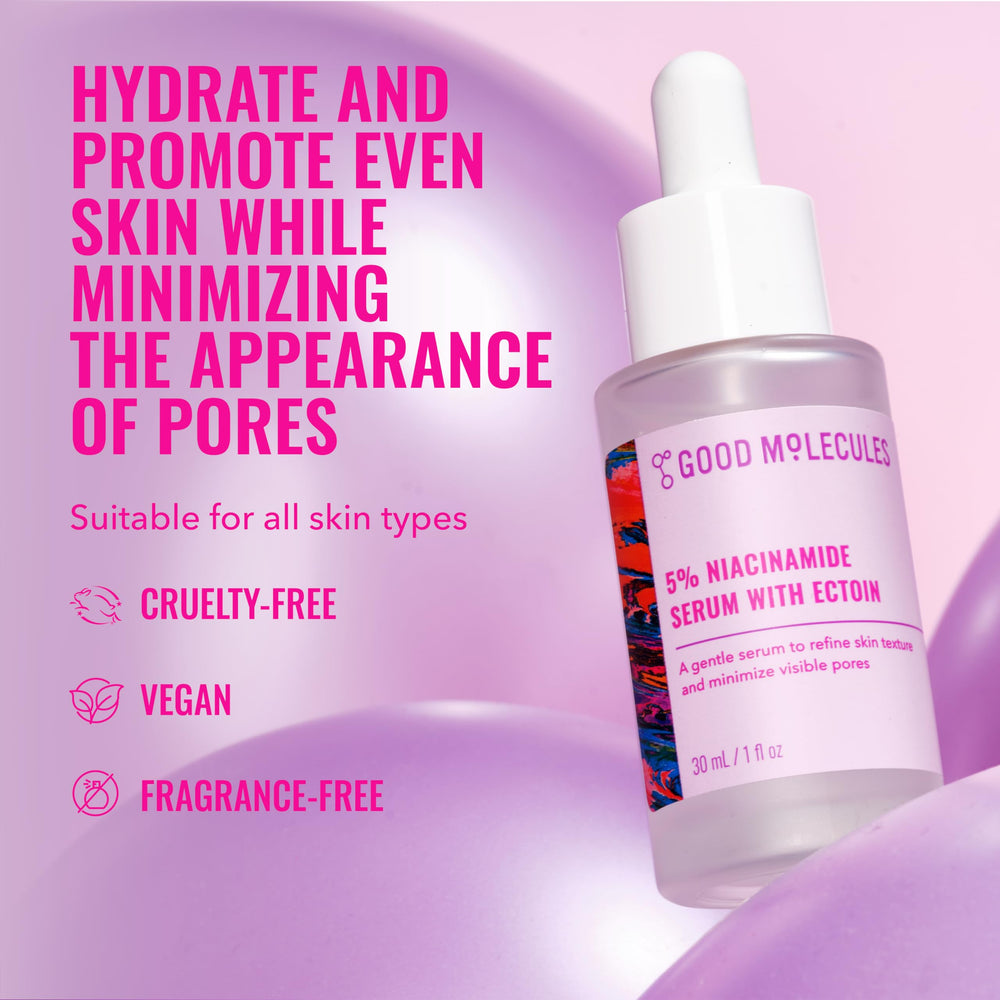 Good Molecules serum close-up drop texture highlighting fast absorption