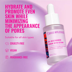 Good Molecules serum close-up drop texture highlighting fast absorption