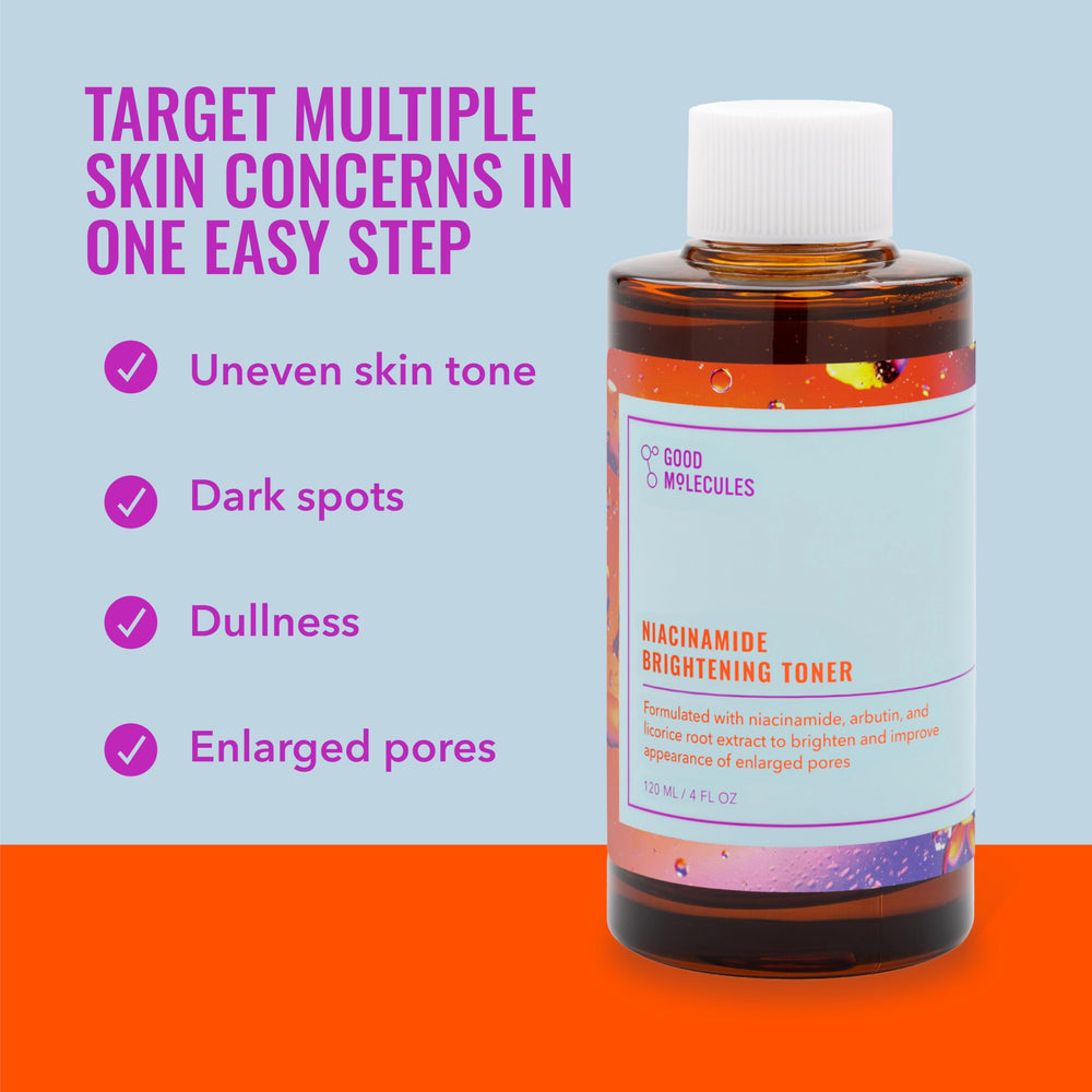 Good Molecules toner back label listing ingredients and directions
