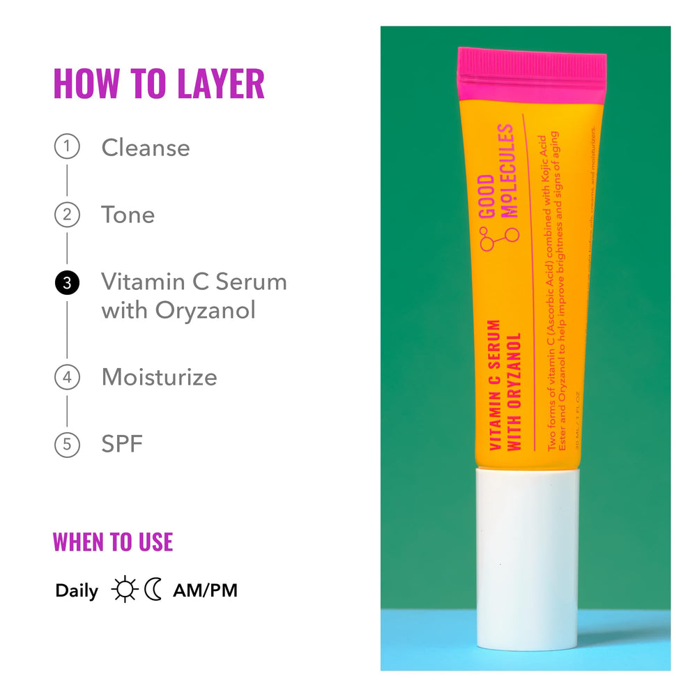Good Molecules applying serum on skin demonstrating even coverage and smooth finish