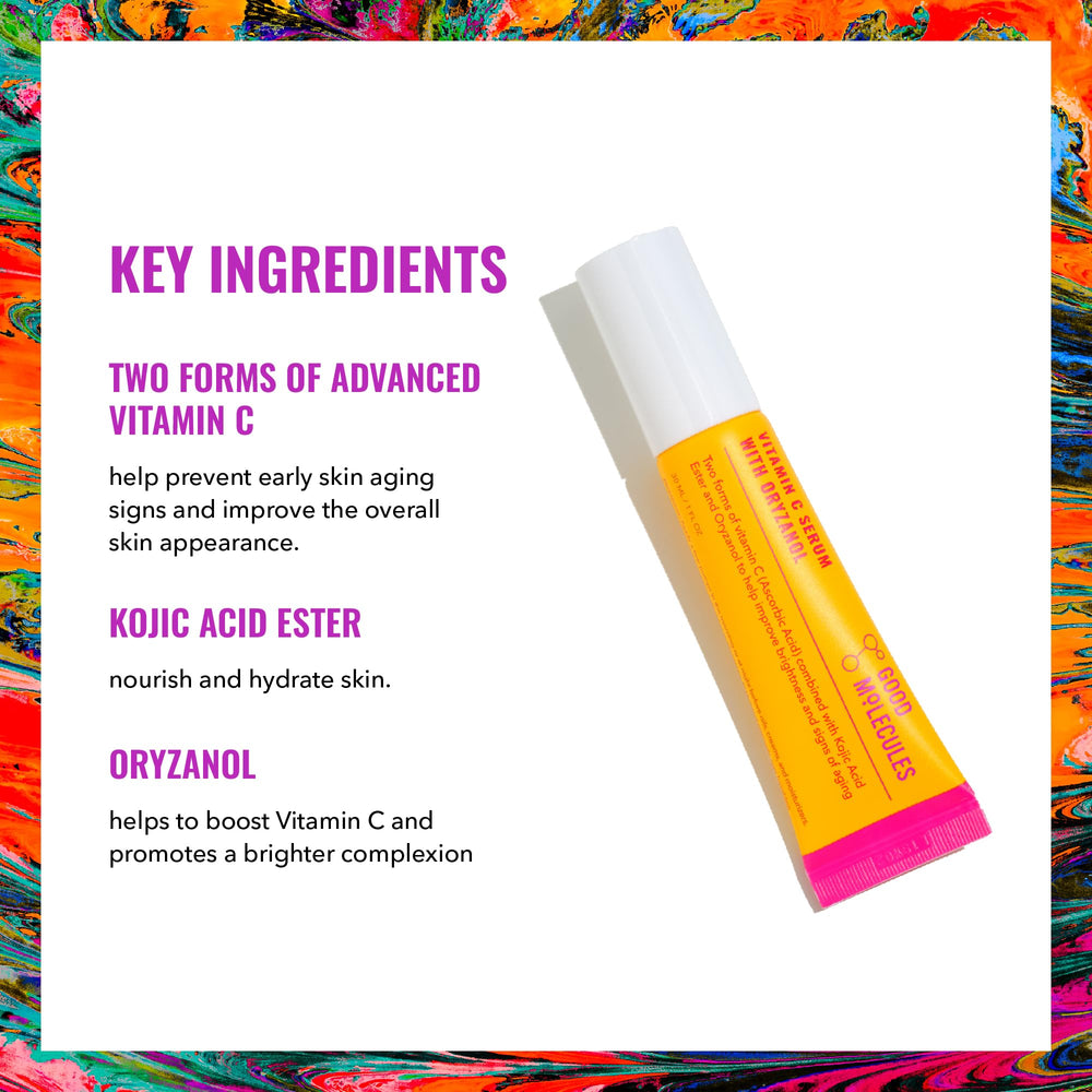 Good Molecules serum dispensed to show silky texture and quick absorption benefit