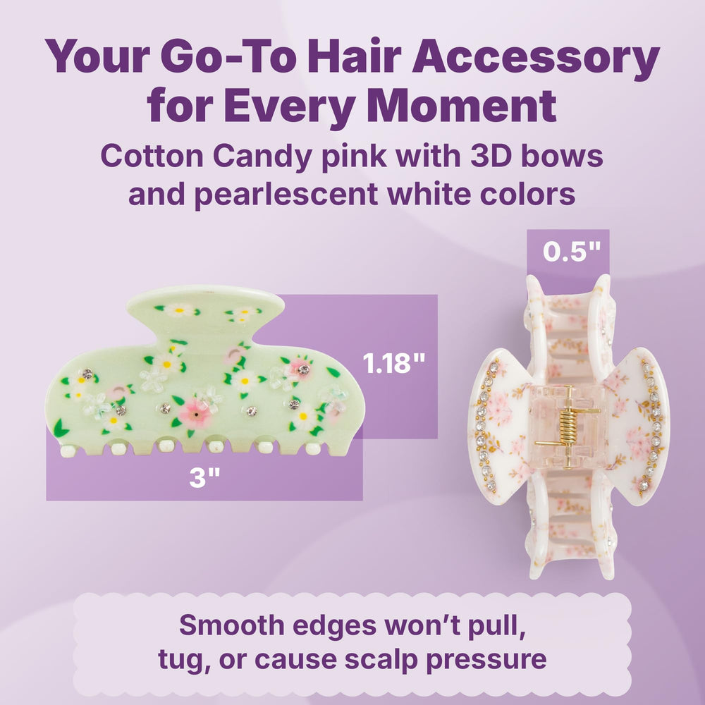 Goody clip texture detail with sparkle accents for elevated everyday looks