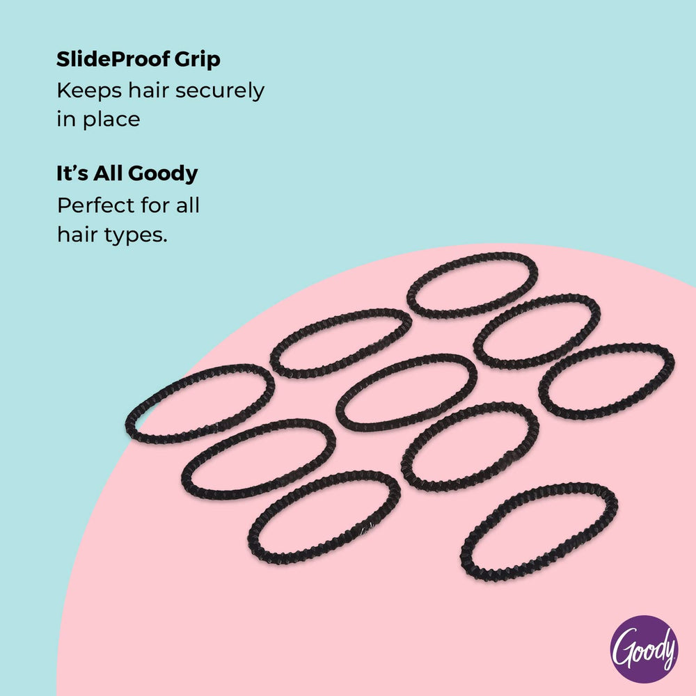 Goody elastic securing a ponytail demonstrating gentle, ouchless removal benefit