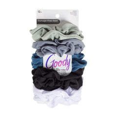 goody front packaging showing 12 cool-tone scrunchies and organized set benefit