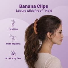 GOODY black banana clip profile demonstrating sleek finish and secure everyday hold