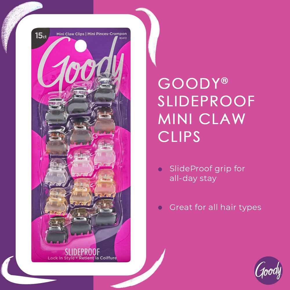 Goody mini claw detail closeup highlighting SlideProof teeth for secure hold