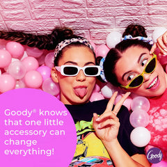 Goody headbands held in hand to show slim size and travel-ready convenience