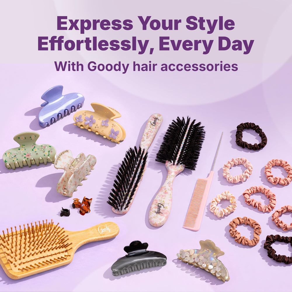 Goody two-clip flatlay with outfit suggesting styling versatility and polish