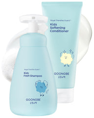 GOONGBE front view of shampoo and conditioner duo showing packaging and benefits