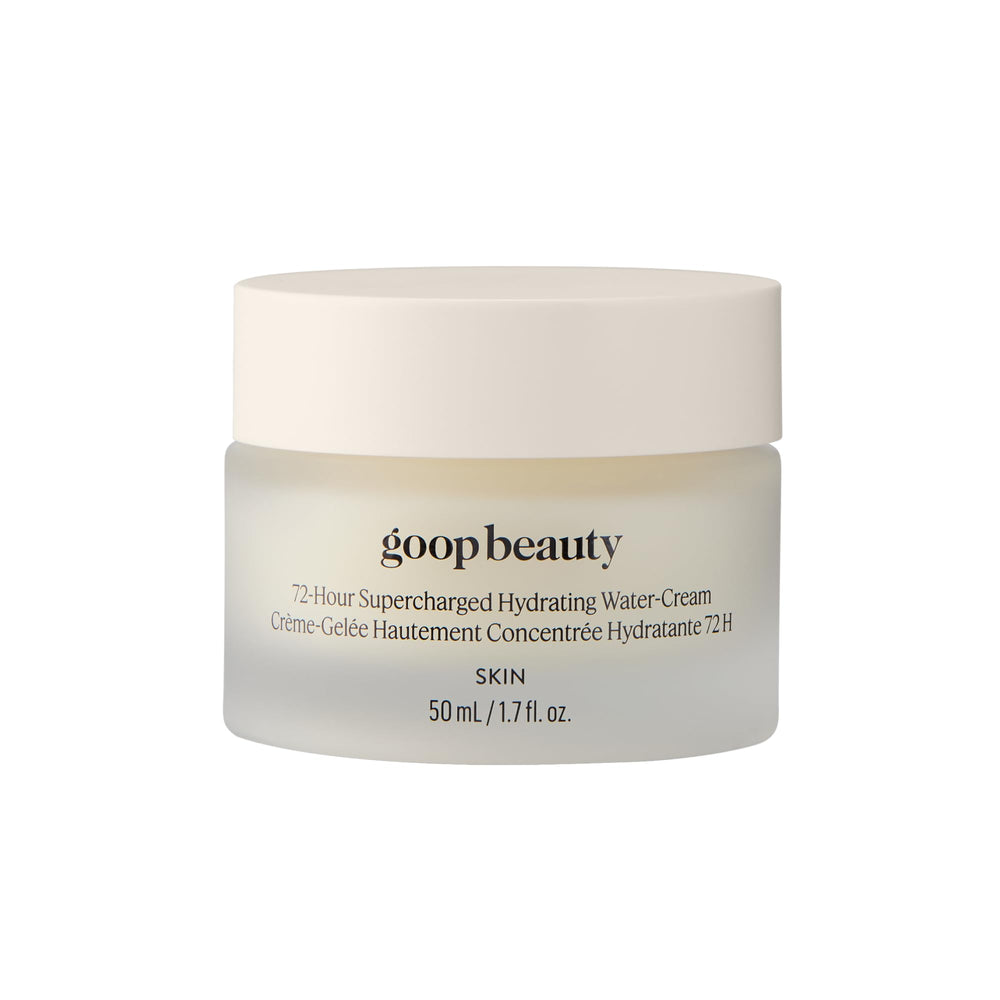 goop jar front showing product and sleek design, highlights brand hydration benefits
