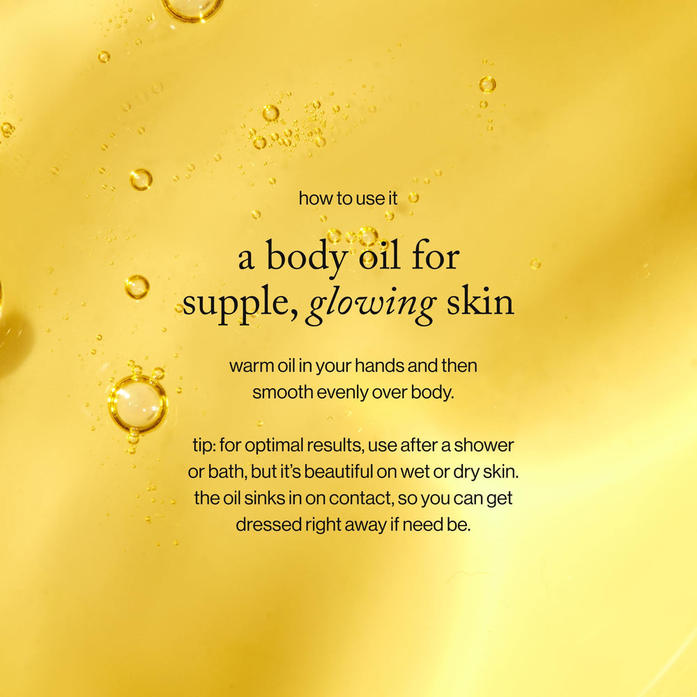 goop body oil close-up label showing key ingredients and purity benefit