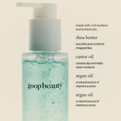 goop gel texture on hand showing lightweight gel that foams and hydrates skin