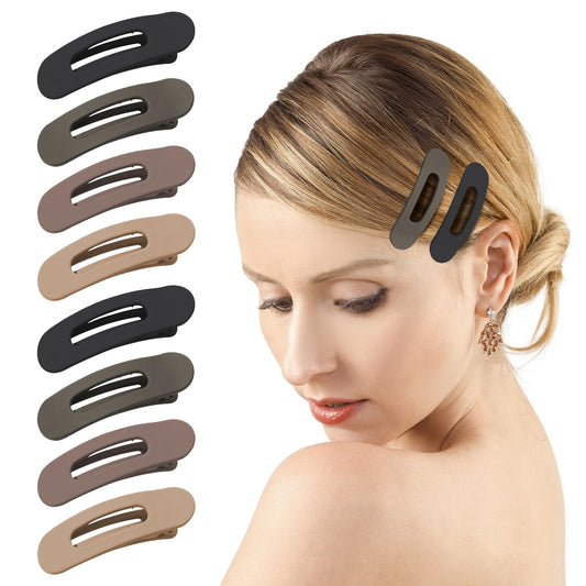 GOOWEAYY front packaging view showing eight matte flat hair clips and benefits
