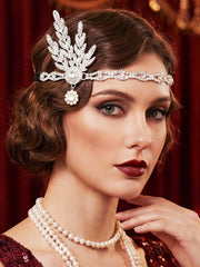 GORTIN front view of flapper headpiece shows sparkle and vintage glamour