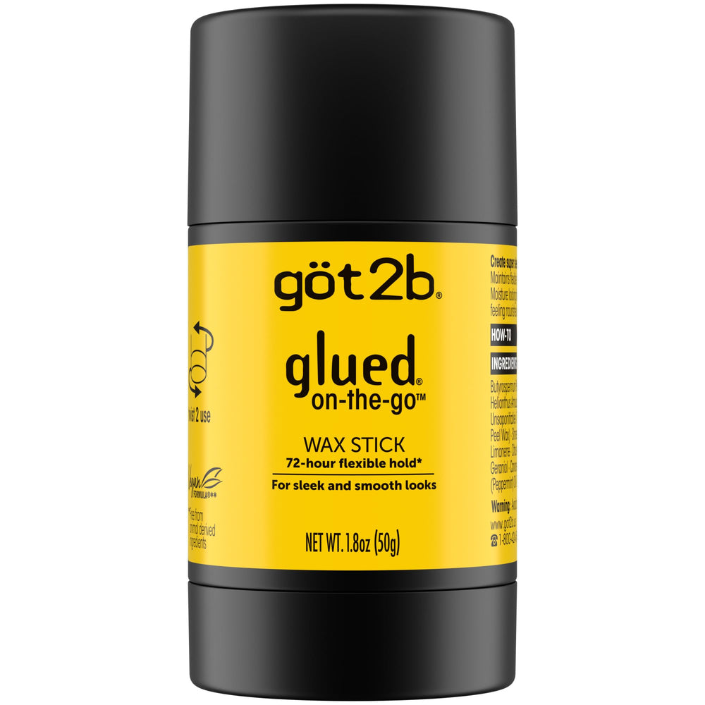 got2b glue on-the-go front packaging shows compact travel-friendly styling wax