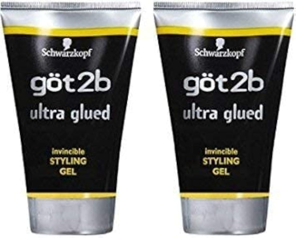 Got2B hair styled with gel showing strong hold and shine