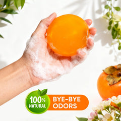 GPP persimmon soap used by family in washroom portraying inclusive suitability