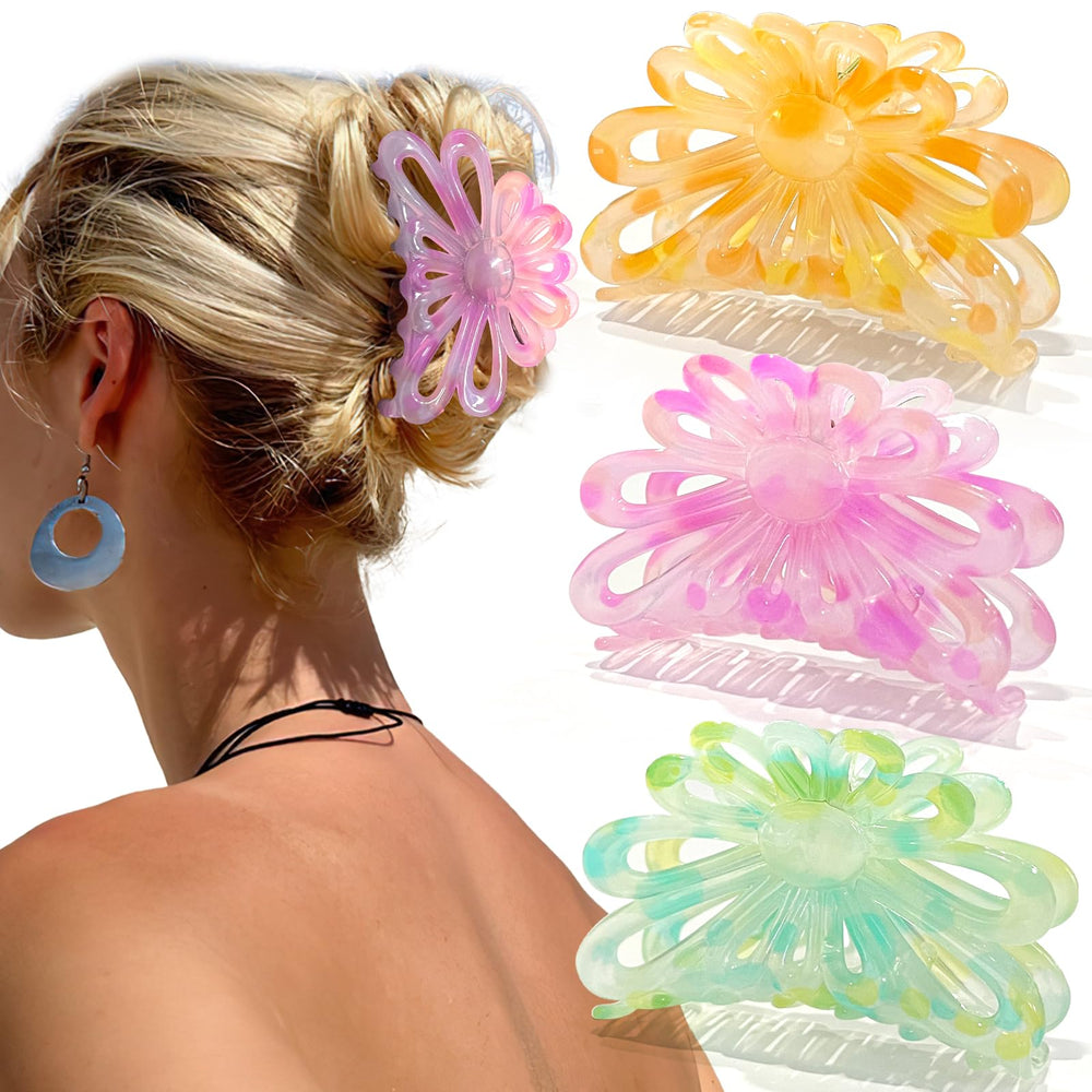 GQLV flower clip front packaging shows colorful set and gift box benefit