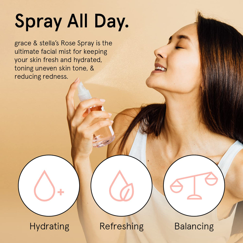 grace & stella fine mist spray delivering even coverage for refreshing skin anytime
