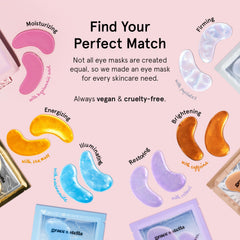 grace & stella under-eye patch applied demonstrating adherence and instant hydrating effect