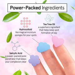 grace & stella patch applied to cheek showing protective seal and reduced touching