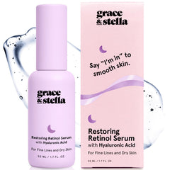 grace & stella front bottle view showing clean packaging and anti-aging benefits