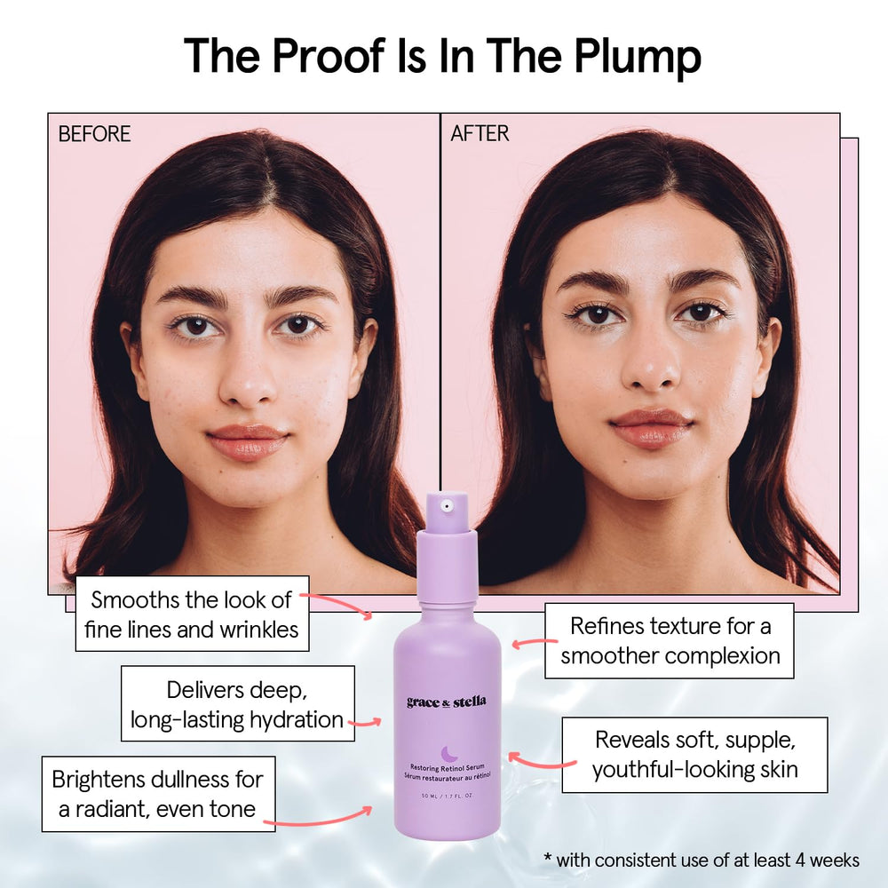 grace & stella serum texture close-up showing lightweight, hydrating consistency