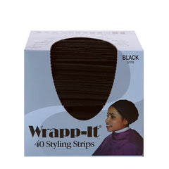 Graham Wrapp-it strip holding a natural hair wrap in place to set edges and style