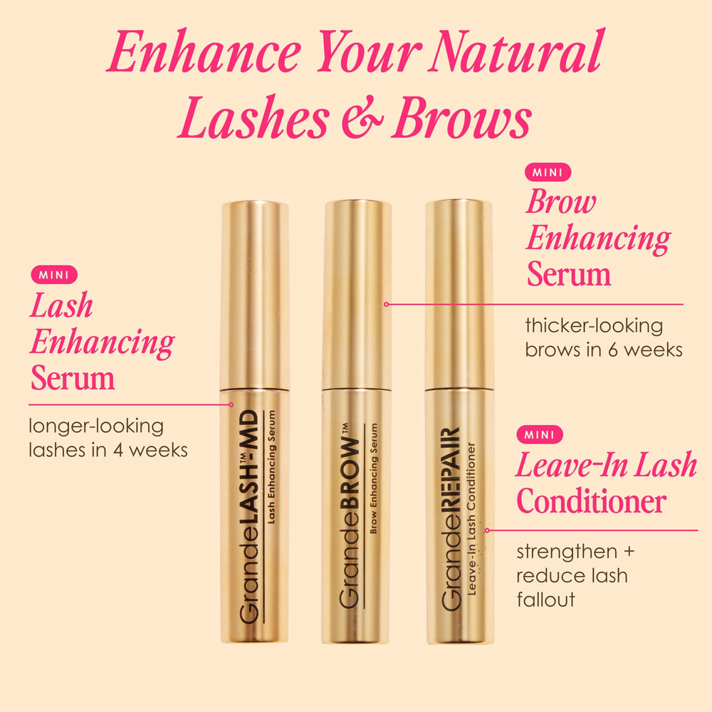 GrandeBROW mini brush closeup highlighting shaping and fuller brows benefit