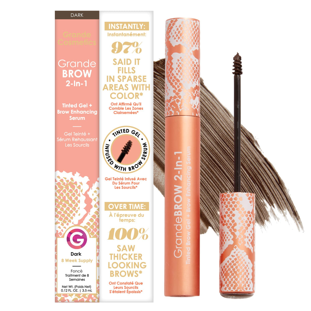 Grande Cosmetics GrandeBROW front packaging showing product and shade for easy identification and purchase