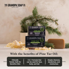 Grandpa Soap Company applying lather to hair illustrating gentle cleansing