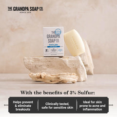 The Grandpa Soap Company Thylox in hand to show size and travel-friendly benefit