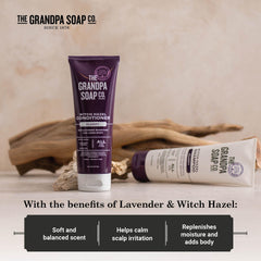 Close-up of the conditioner cream texture from The Grandpa Soap Company showing smooth, lightweight conditioning benefit