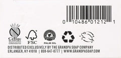 Lathered Grandpa's Thylox in hand demonstrating foam and how it cleans for refreshed skin