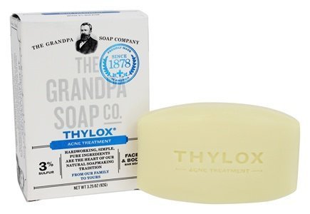Grandpa's Thylox on a bathroom shelf styled to show easy storage and routine readiness