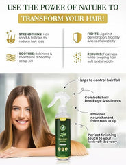 GratiHive spray misting into hair roots demonstrating easy application and scalp refresh