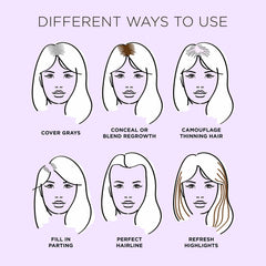 GRAY AWAY applied to root line hiding gray regrowth for instant confidence
