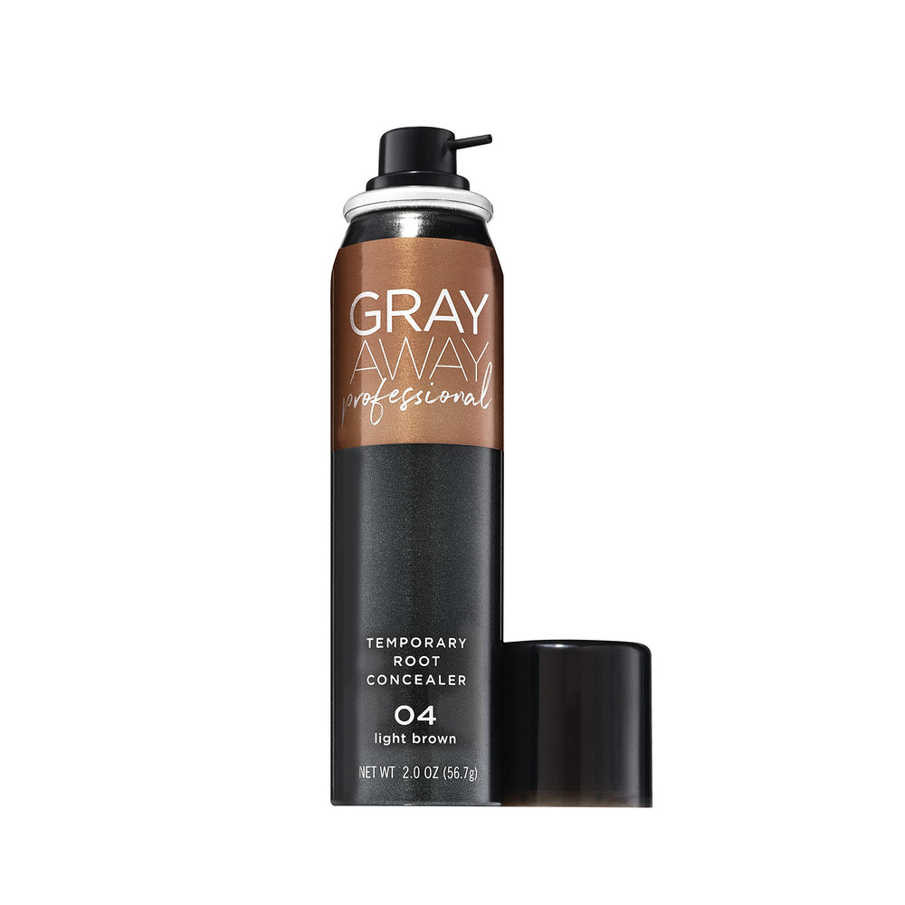 GRAY AWAY front bottle view showing compact 2 oz concealer for quick root touch-ups