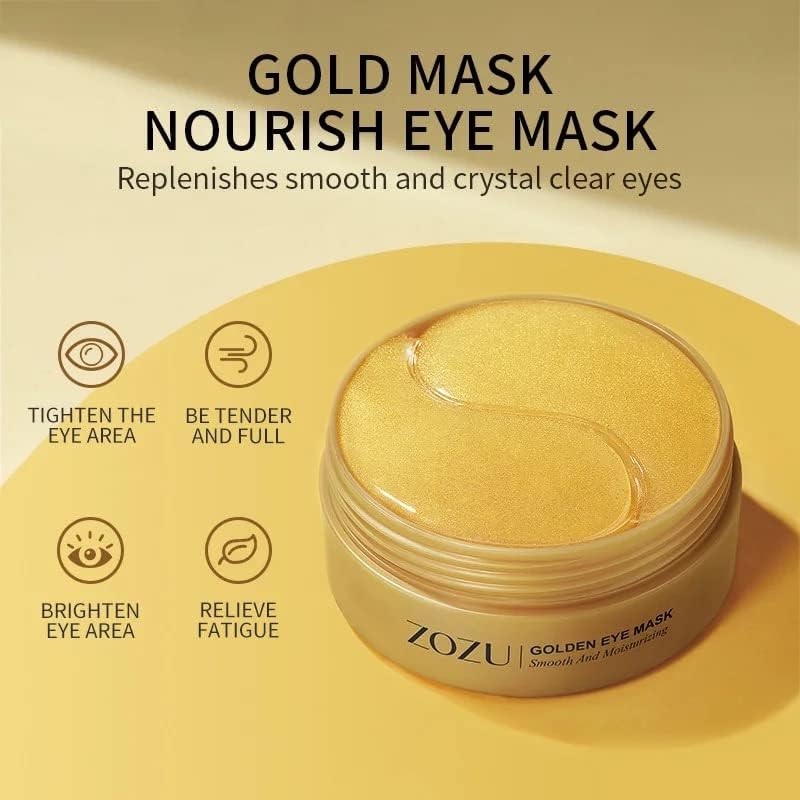 Green Cosmos application demo under-eye patches applied for fast refresh