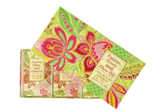Greenwich Bay Trading Co. front packaging showing three large soap bars and benefits