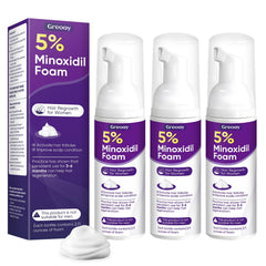 Greoay front packaging showing three bottles and product benefits