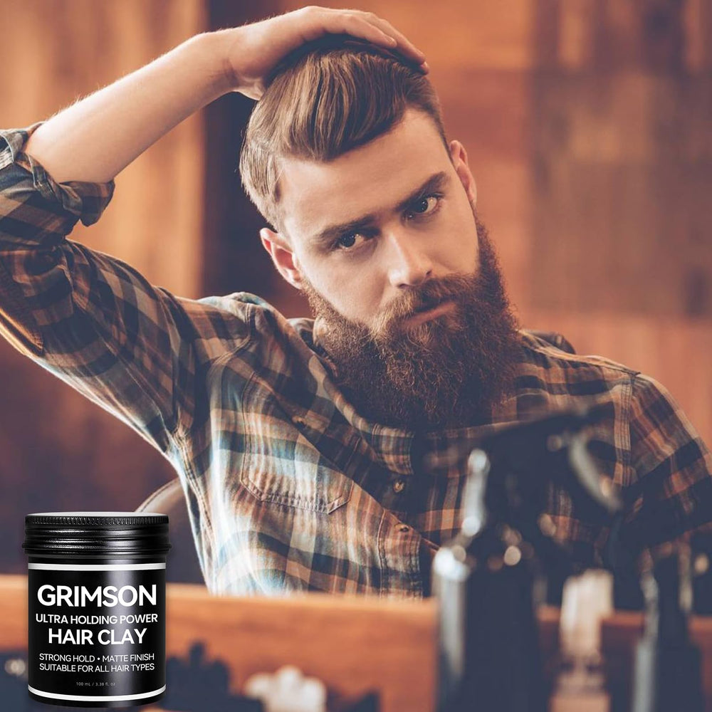 GRIMSON jar on bathroom counter indicating daily grooming routine convenience