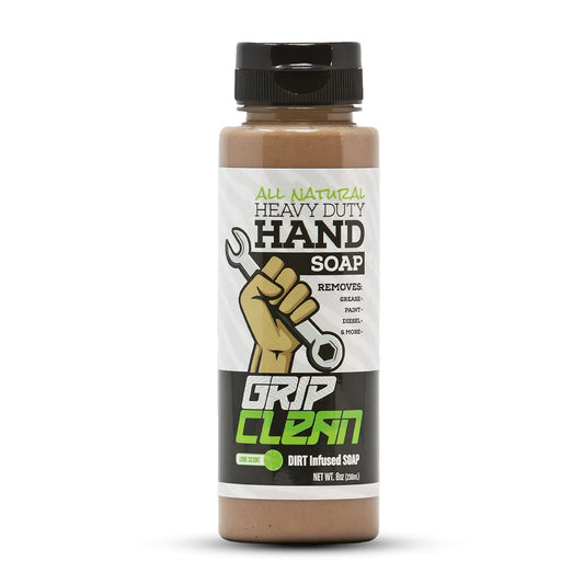 Grip Clean front 8 oz bottle showing branding and purpose