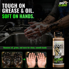 Grip Clean being dispensed from bottle for quick workshop use