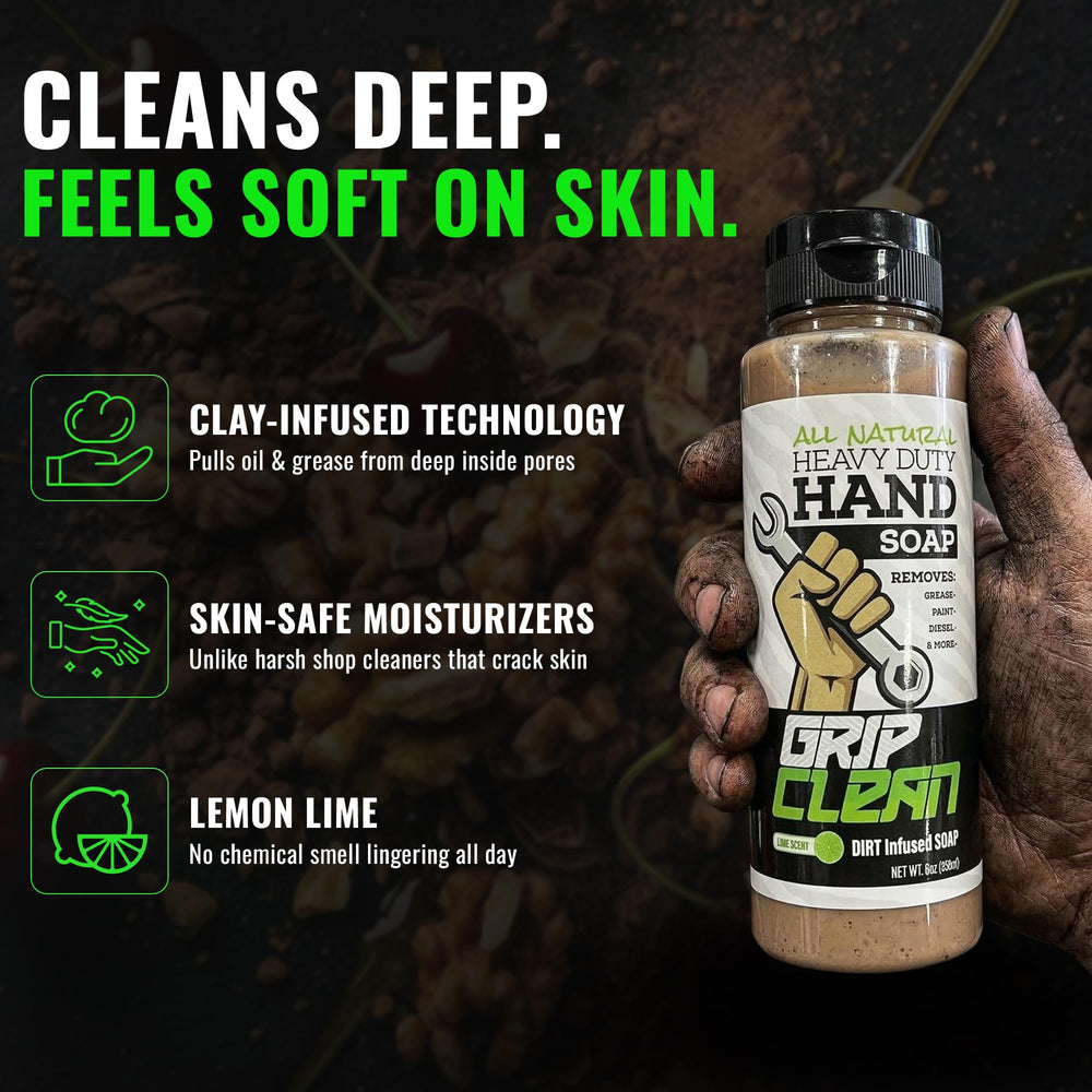 Grip Clean pumice and clay texture close-up for deep-cleaning benefit