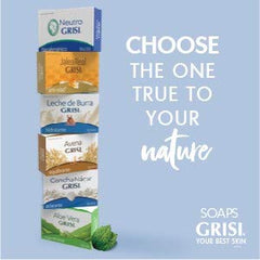 Grisi aloe vera soap six bars lined up demonstrating value pack supply