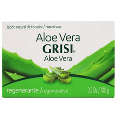 Grisi aloe vera soap six-pack front view showing packaging and convenience