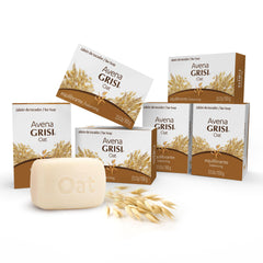 Grisi front packaging showing six oatmeal bars and clear value