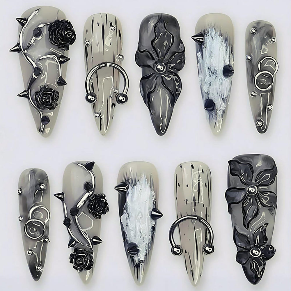 GRITOSE front packaging showing 24-piece stiletto nail kit and tools for convenience