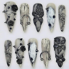 GRITOSE front packaging showing 24-piece stiletto nail kit and tools for convenience